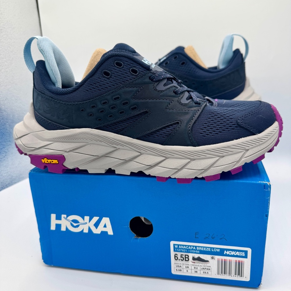 NWT Hoka Anacapa Breeze Low Women’s Hiking Shoes in Outer Space / Harbor Mist - Picture 2 of 16